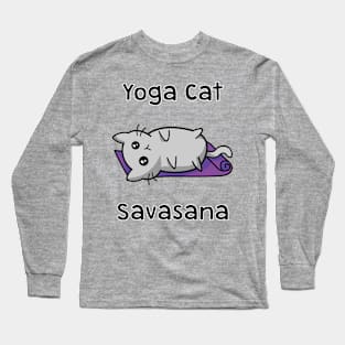 Yoga Cat Savasana Long Sleeve T-Shirt